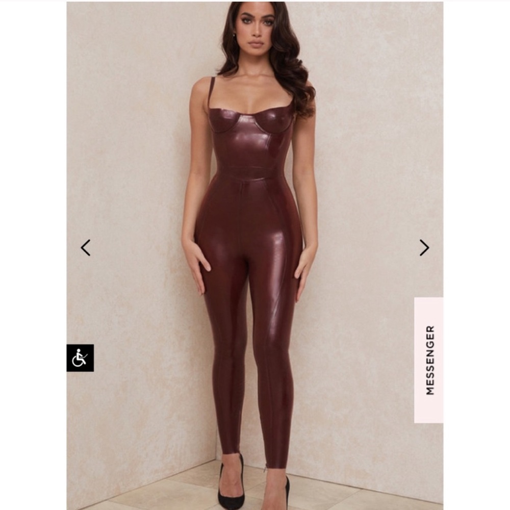 House of CB raisin latex bodysuit